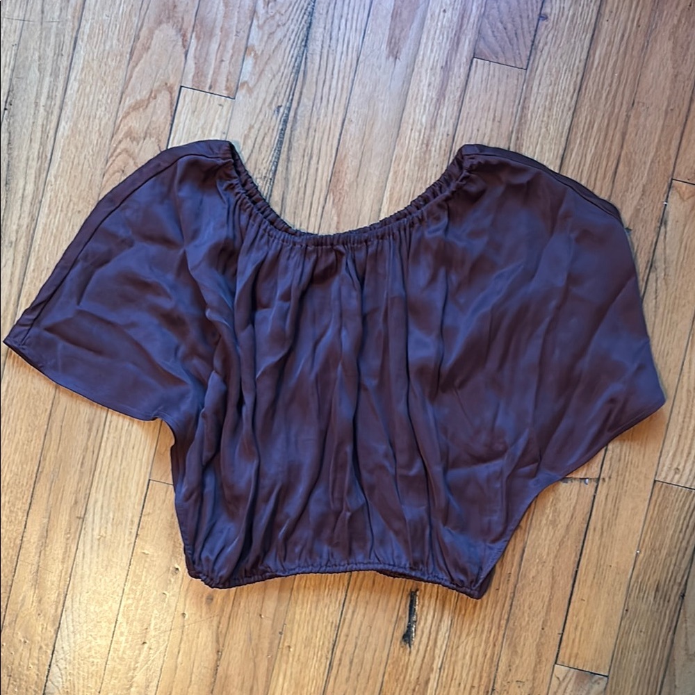 Nordstrom Brown Sinched Crop Top Size Medium